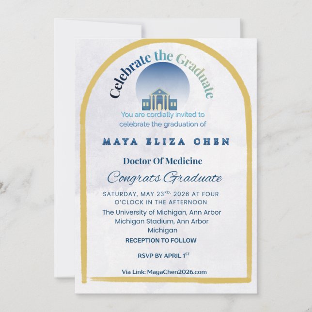 Invitación Class of 2026 Graduation Party Invitation | Purple (Anverso)