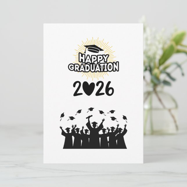 Invitación Class of 2026 Happy Graduation - Minimalist  (Anverso de pie)