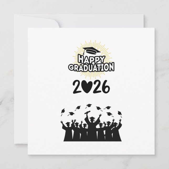 Invitación Class of 2026 Happy Graduation - Minimalist  (Anverso)