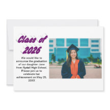 Class of 2026 purple typography  graduation photo