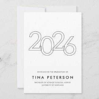 Invitación Class of 2026 Simple Graduation Announcement