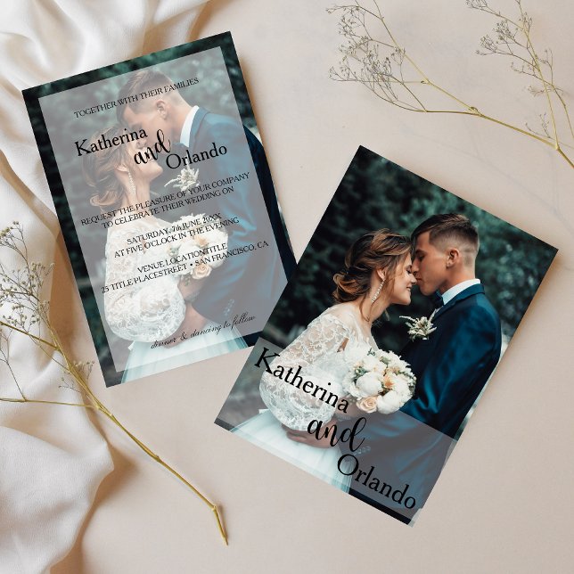 Invitación Classic Black and White Art Photo Trend Wedding (Subido por el creador)