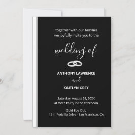 Invitación Classic Black and White Formal Custom Wedding
