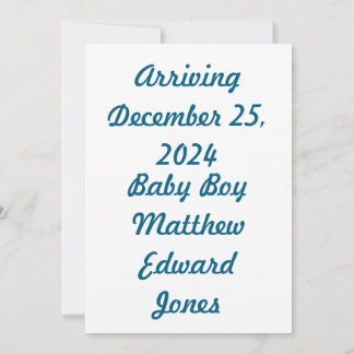 Invitación Classic Blue Baby Boy Stork Announcement Card