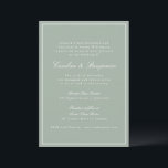 Invitación Classic Border Script Elegant Wedding Sage RSVP<br><div class="desc">This classic wedding invitation features a soft sage green background, refined serif typography, and an elegant double-line border. The formal wording and balanced layout create a timeless, traditional feel while the muted color palette keeps it fresh and modern. Perfect for couples planning a garden, estate, or classic ceremony with a...</div>