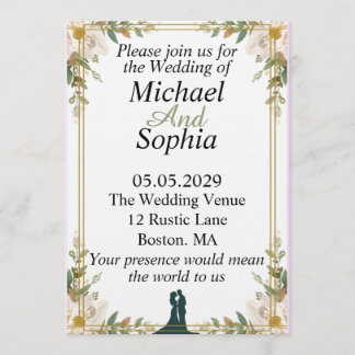 Invitación Classic Botanical Border Wedding Invitation