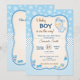 Invitación Classic bunny Baby Shower Invitation