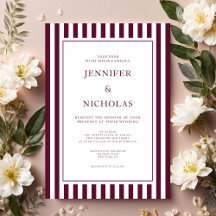 Classic Burgundy Stripes Wedding