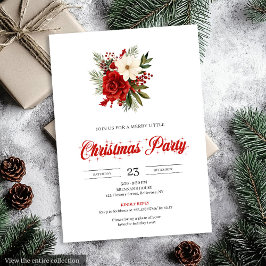Invitación Classic Christmas Flowers Botanical Christmas