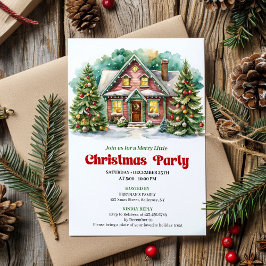 Invitación Classic christmas house invite playful lettering