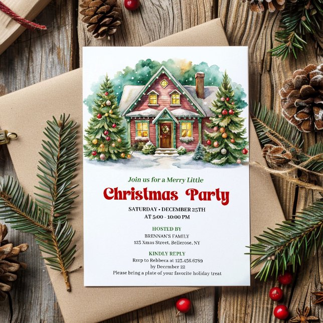 Invitación Classic christmas house invite playful lettering (Classic christmas house invite playful lettering

)