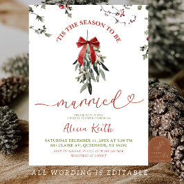 Invitación Classic Christmas Mistletoe Bridal Shower