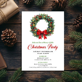 Invitación Classic Christmas Wreath Party Editable Invite