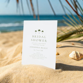 Invitación Classic Coastal Minimal Palm Tree Bridal Shower