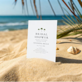Invitación Classic Coastal Minimal Palm Tree Bridal Shower
