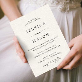 Invitación Classic Elegance Modern Minimal Wedding Invitation
