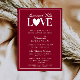 Invitación Classic Elegant Burgundy Valentines Bridal Shower