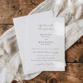 Invitación Classic Elegant Calligraphy Formal Wedding