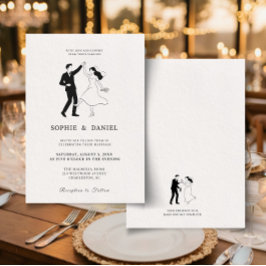 Invitación Classic Elegant Minimalist Hand Drawn Line