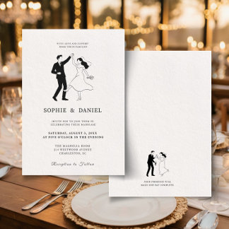 Invitación Classic Elegant Minimalist Hand Drawn Line