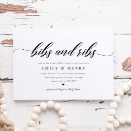 Invitación Classic Elegant Script Parejas BBQ Baby Shower