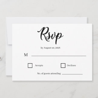 Invitación Classic Elegant Script Wedding RSVP Card
