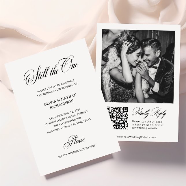 Invitación Classic Elegant Vow Renewal | Photo QR Code RSVP (Subido por el creador)