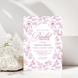 Invitación Classic Floral Toile Roses Bridal Shower Invites