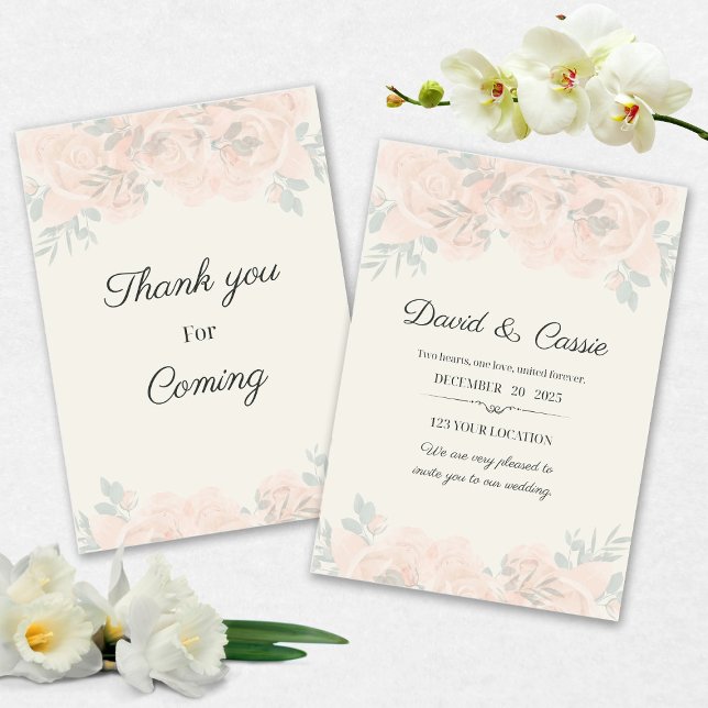Invitación Classic Floral Wedding Invitation (Subido por el creador)