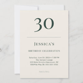 Invitación Classic Forest & Linen 30th Birthday Celebration