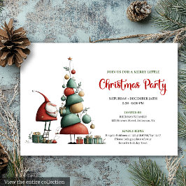 Invitación Classic Funny Santa Red Green Holiday Invitation