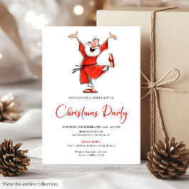 Invitación Classic Funny Santa Watercolor Christmas Invite