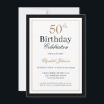 Invitación Classic Gold Black 50th Birthday Party<br><div class="desc">Classic Gold Black 50th Birthday Party Invitation</div>