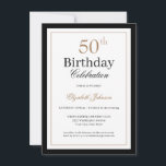 Invitación Classic Gold Black 50th Birthday Party<br><div class="desc">Classic Gold Black 50th Birthday Party Invitation</div>