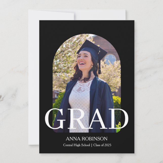 Invitación Classic Graduate Photo Template Graduation (Anverso)