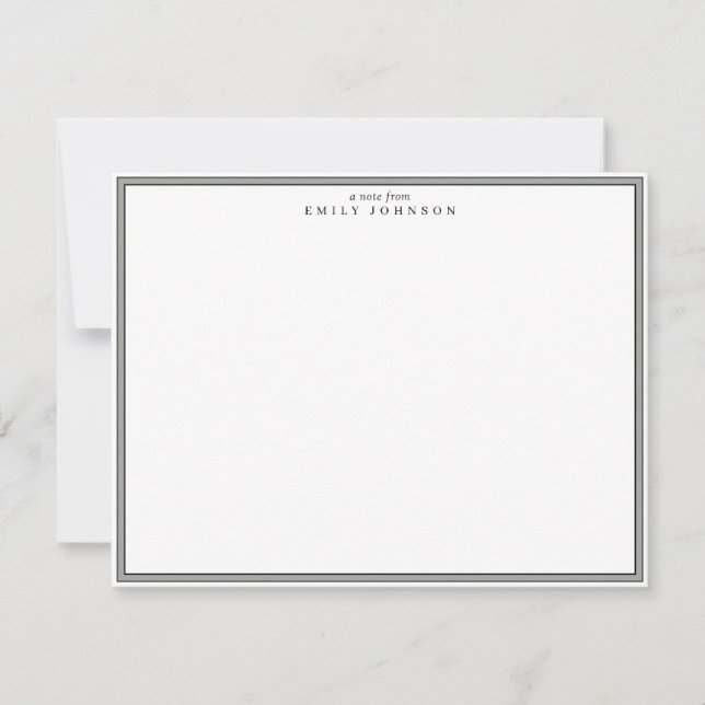 Invitación Classic Gray Frame Note Card (Anverso)