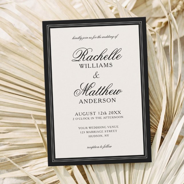 Invitación Classic Ivory Old Money Wedding (Subido por el creador)