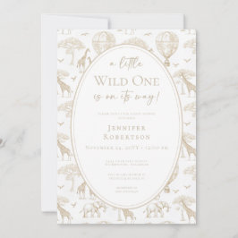 Invitación Classic Little Wild One Baby Shower Toile