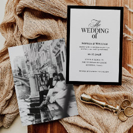 Invitación Classic Luxe | Boda blanco y negro