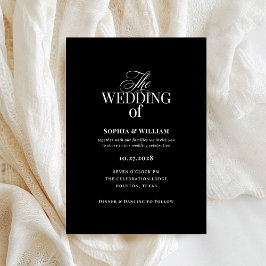 Invitación Classic Luxe | Boda negro elegante