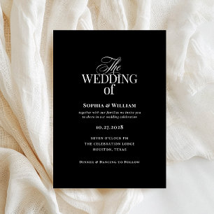 Invitación Classic Luxe   Boda negro elegante