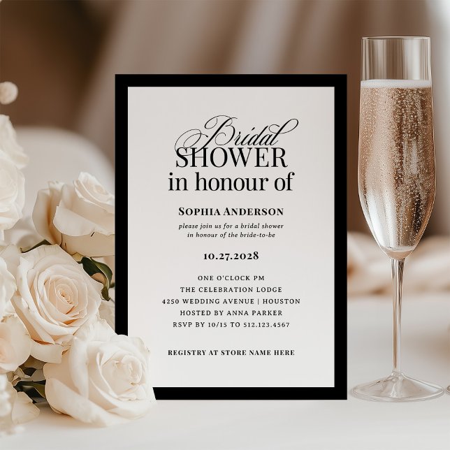 Invitación Classic Luxe | Ducha nupcial con ortografía BRITÁN (Subido por el creador)