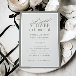 Invitación Classic Luxe   Elegante Sage Green Bridal Shower