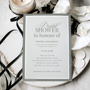Invitación Classic Luxe   Spelling BRITISH Sage Bridal Shower