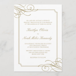 Invitación Classic Luxury Gold Elements y Frame Boda