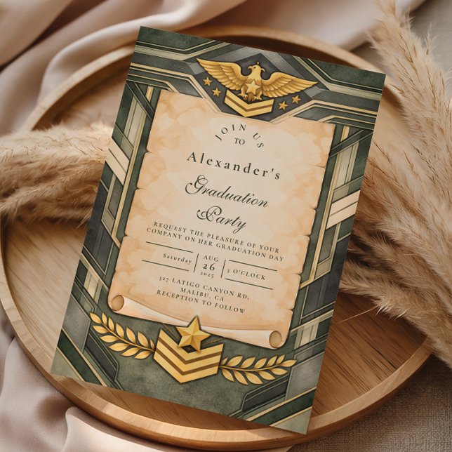 Invitación Classic Military Graduation Ceremony (Subido por el creador)