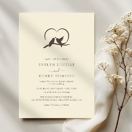Invitación Classic Minimal Lovely birds Romantic Wedding