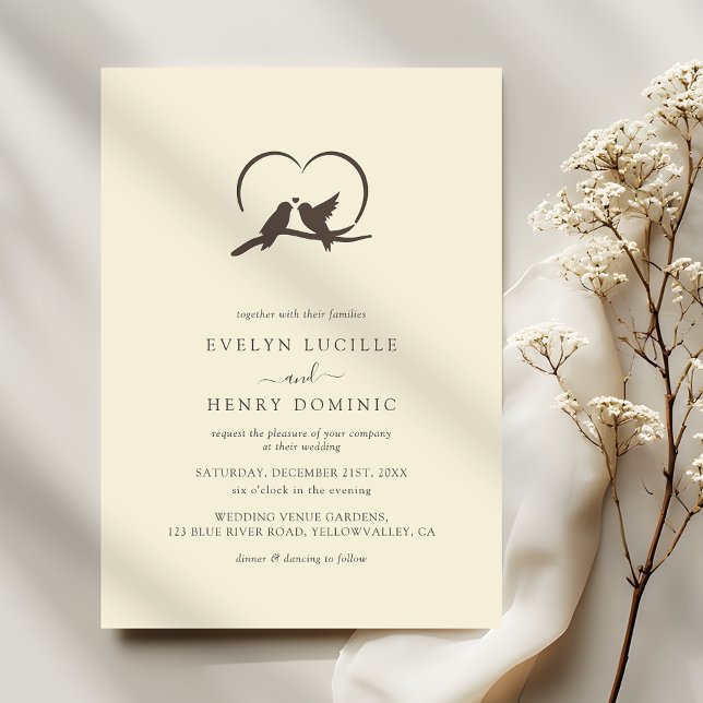 Invitación Classic Minimal Lovely birds Romantic Wedding (Subido por el creador)