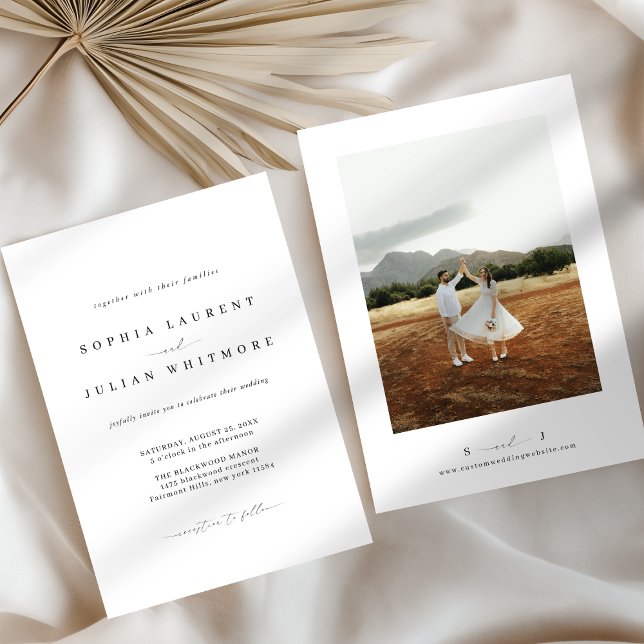 Invitación Classic Minimalist Black & White Wedding (Subido por el creador)
