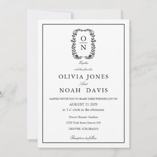 Invitación classic minimalist elegant qr  wedding Invitation